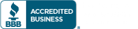 Blue banner with "BBB Accredited Business" logo on the left and "BBB Rating: A+ As of 6/13/2025 Click for Profile" text on the right.